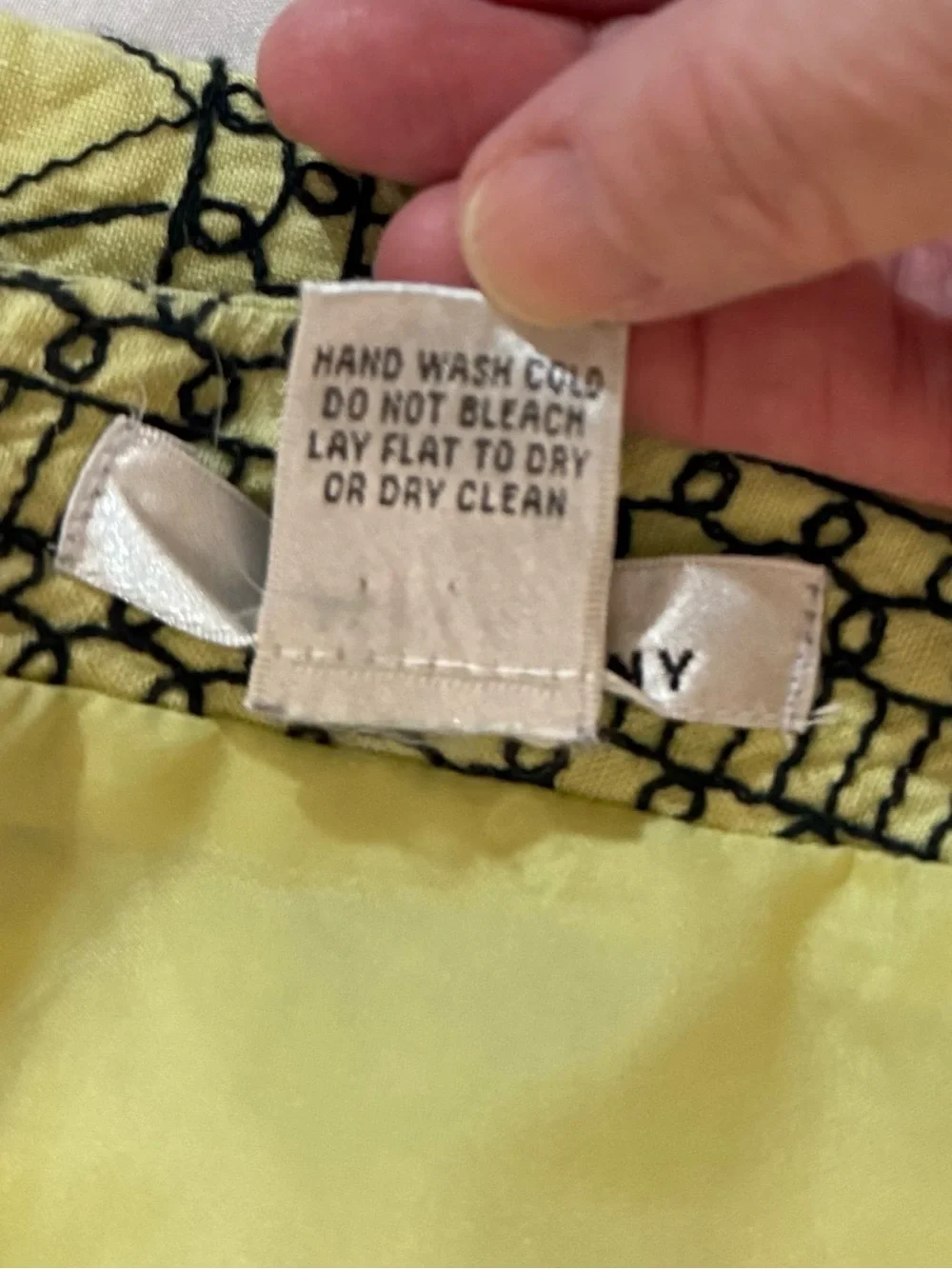 WD.NY Lime Green Y2K A-Line Skirt with Black Embroidery Size 14 (GG30)